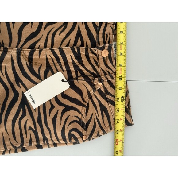 Wrangler Womens High Rise Wild West 603 Straight Jeans 25 Purr Print Brown Black - Picture 10 of 10